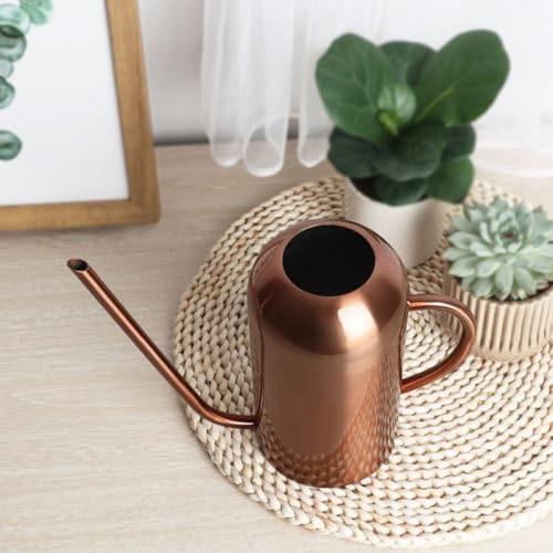CALLARON Stainless Steel Watering Can with Long Spout 1.5l Indoor and Outdoor Plant Watering Pot for Garden Flowers and Bonsai Vintage Copper Finish - Image 5