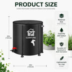 200 Gal Collapsible Rain Barrel with Spigot, Filter and Overflow Kit, Black - Image 2