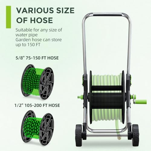 Garden Hose Reel Cart, Holds 75-150 Feet of 5/8" Hose - Image 4
