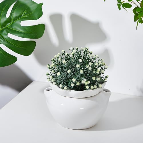 1 Set 7.5 Inch African Violet Pots Self Watering Ceramic - Image 6