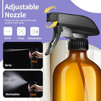 sietpoek 9 Pack Glass Spray Bottle 16oz, Empty Amber Spray Bottle Refillable Container for Essential Oils,Cleaning Products,Aromatherapy spray device - Image 3