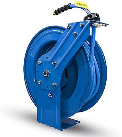 BLUBIRD BBR1265 18ga. Retractable Hose Reel with 1/2" x 65' Air Hose, 12 Point Ratcheting Gear, Next-Gen Rubber, Lightest, Strongest, Most Flexible, 300 PSI, 50F to 190F Degrees, Polyester Braided - Image 3
