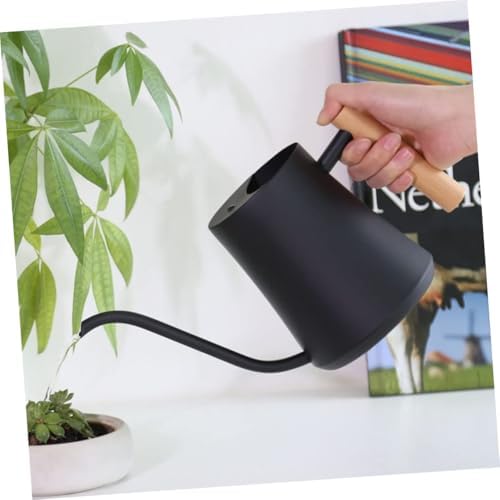 Vintage Stainless Steel Watering Can and Wooden Handle with Long Spout - Image 5