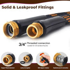 Garden Hose 150 ft, 2026 Upgraded Kink Free Flexible Water Hose 150ft With 10 Pattern Spray Nozzle, Leak-Proof, Portable, Ultra Lightweight & Durable Garden Hose for Yard, Lawn, Outdoor Black & Orange - Image 4