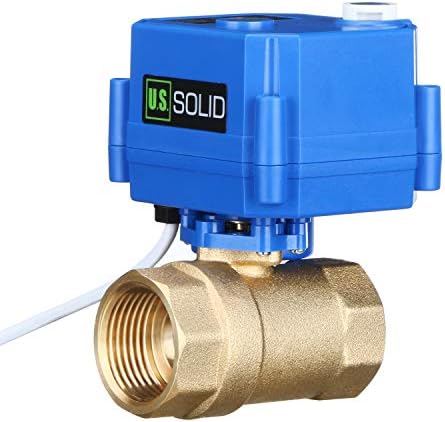 U.S. Solid Motorized Ball Valve- 1" Brass Ball Valve with Manual Function, Standard Port, 9-24V AC/DC and 2 Wire Auto Return Setup - Image 2