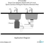 Drain Line Adapter (DLA) with 1/4-inch Quick Connect Fitting for Reverse Osmosis filter (ET112-001, 12-25QC, DLA-12) - Image 7