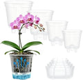 Cdd's Path Self Watering Pots Set with Deep Water Tank, Large Drainage Holes, Reservoir & Air Pipes, 5/6/7/8 Inch Naked Root Planter for Indoor Outdoor Plants, Flowers, Seedlings, Clear, 4 Pack by Unknown
