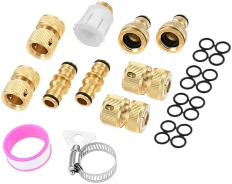 9 Pcs Brass Garden Hose Tap Quick Connector Pipe Fitting Kit for Outdoor Tap Connector Connecting Nozzles/Hoses/Pipes/sprinklers - Image 3