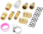 9 Pcs Brass Garden Hose Tap Quick Connector Pipe Fitting Kit for Outdoor Tap Connector Connecting Nozzles/Hoses/Pipes/sprinklers - Image 3