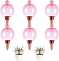 6 Pack Self Watering Globes 17oz Large Plant Watering Globes Top Fill, Self Water Planter Insert Indoor/Outdoor Plastic Water Bulbs Slow Release Terracotta for Plants, Pink by Unknown