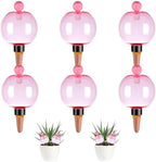 6 Pack Self Watering Globes 17oz Large Plant Watering Globes Top Fill, Self Water Planter Insert Indoor/Outdoor Plastic Water Bulbs Slow Release Terracotta for Plants, Pink by Unknown