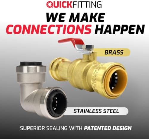 QuickFitting 1/2" Brass Push-to-Connect Slip Repair Coupling, 3 Pack - Image 6