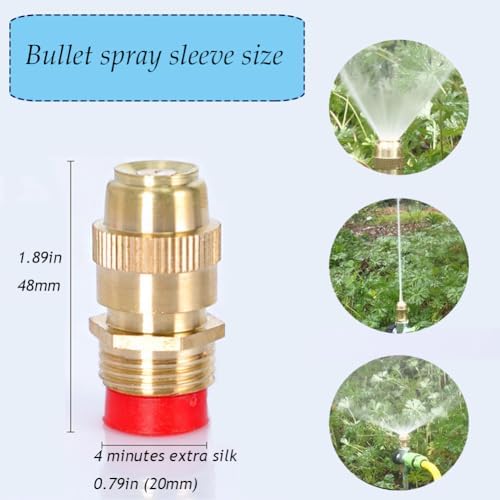 10 brass mist nozzles, adjustable spray size, used for outdoor cooling system Agricultural lawn vegetable garden watering and irrigation Adjustable atomization spray head 10pcs - Image 5