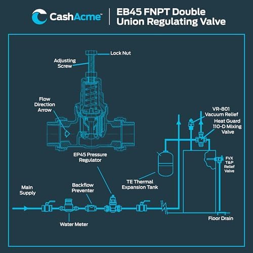 Cash Acme EB45 Pressure Regulating Valve, Double Union, 1-1/4 Inch NPT Female, Metal Top, 60 PSI, PVA35M-DUTH-60 - Image 6