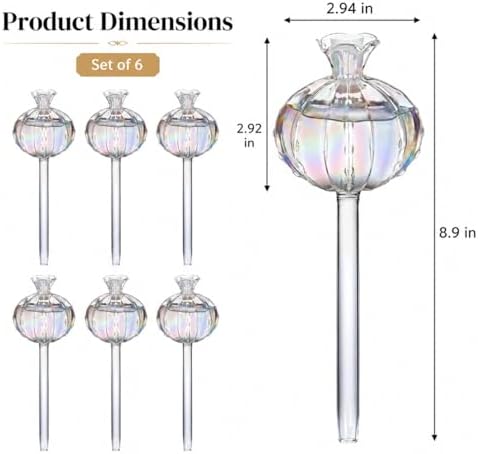 6 Pcs Plant Watering Globes, Glass Self-Watering Globes, Guava-Shaped, Automatic Irrigation Bulbs for Indoor Outdoor Potted Plants - Image 6