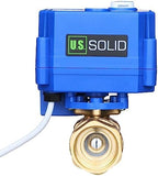 U.S. Solid 3/4 in Brass Motorized Ball Valve, Standard Port, 9-24 V AC/DC, 3-Wire Latching Self-Hold, Manual Override, Position Indicator - Image 2