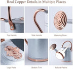 1 Gallon Outdoor Metal Watering Can with Real Copper Details - Image 2