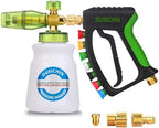 DUSICHIN Short Pressure Washer Gun with Foam Cannon,4000 PSI Power Washer Foam Blaster 1/4'' Quick Connector,Car Wash Foam Gun Snow Foam Lance with 7 Pressure Washer Nozzles for Car Washing DUS2903 by DUSICHIN