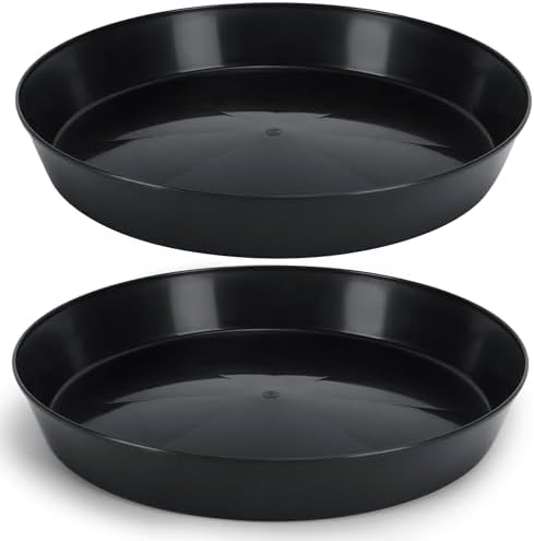18 Inch (16.3 Inch Base) Case of 2 Plant Saucer, Black by AustinPlanter