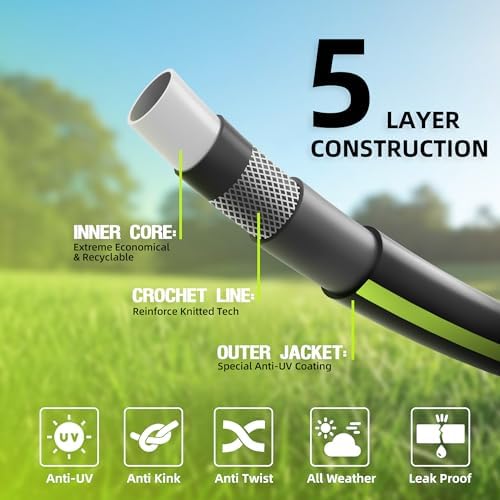 Worth 3/4 in. x 100 ft Heavy Duty PVC Garden Hose, Male to Female Fittings - Image 3