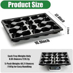RooTrimmer 20 Cell Plant Trays for Carrying 3 inch Round Nursery Pots, Sturdy Plastic Trays Suitable for Holding 100 pcs Peat Pots ((5 Packs - Trays Only, Pots Not Included)) - Image 2