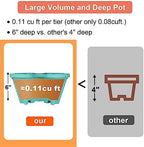 DUNCHATY Stackable Planter, Vertical Garden Planter with Wheels and Tools, Self Watering Strawberry Planter Indoor/Outdoor 7 Tier Herb Planter Pots for Growing Vegetables and Succulents, Teal - Image 7