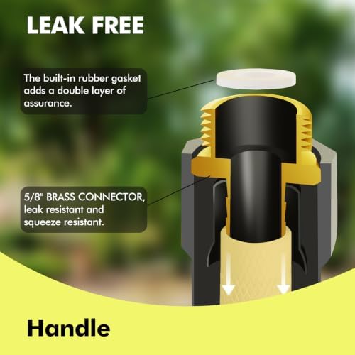 200 FT Heavy Duty Garden Hose, 5/8 in Rubber Water Hose, Black - Image 3