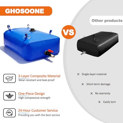 400L/100Gal Water Bladder Tank, Foldable Portable Water Storage Container - Image 5