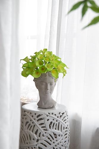 7" Greek Style Cement Head Planter, 11 Inch, Gray - Image 3