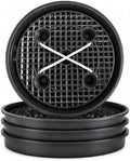 Self Watering Plant Saucers 4 Pack, 13.6 Inch Plastic Plant Saucers with Raised Grid Platforms and 8 Wicking Ropes, for Plant Pots, Fabric Grow Bags, Indoor and Patio Planters, Black by Unknown