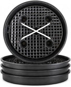 Self Watering Plant Saucers 4 Pack, 13.6 Inch Plastic Plant Saucers with Raised Grid Platforms and 8 Wicking Ropes, for Plant Pots, Fabric Grow Bags, Indoor and Patio Planters, Black by Unknown