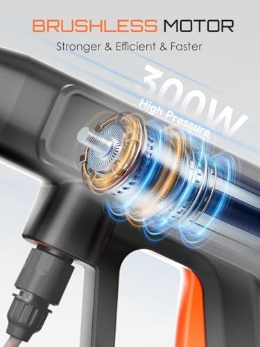 Cordless Pressure Washer, Electric Power Washer with 2x4.0Ah Batteries, Portable Lightweight Car Washer Gun with 6-in-1 Nozzle, Foam Pot, Handheld Power Cleaner for Car, Garden, Patio & Fence - Image 6