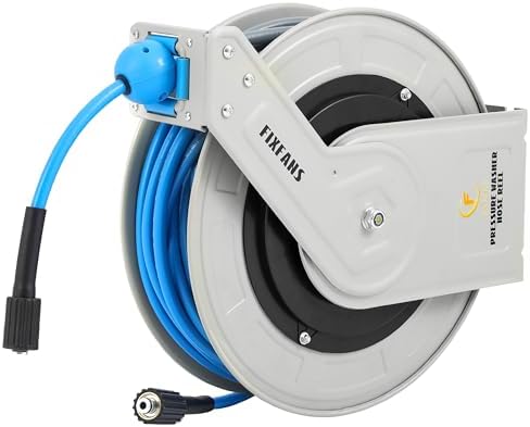 FIXFANS Pressure Washer Hose Reel with Hose, Pressure Washer Gun with Mini Foam Cannon - Image 2