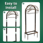 Heavy Duty Garden Hose Holder Stand, Freestanding Detachable with 4 Anchor Spikes, Storage Basket, Rustproof Steel, for Yard Lawn Patio - Image 4