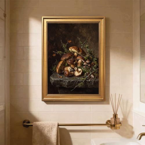 Gold Vintage Framed Mushroom Wall Art, Botanical Forest Still Life Print - Image 5