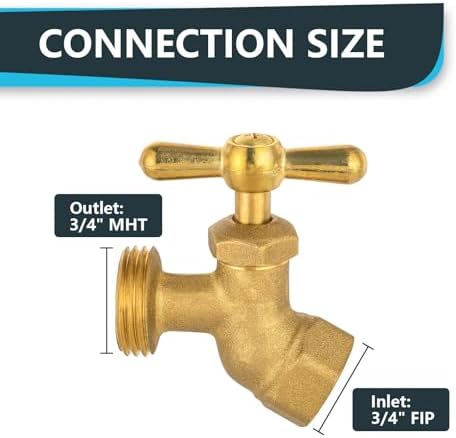 50Pack Seelink 3/4" FIP x 3/4" MHT No-Kink Hose Bibb Valve - Image 2