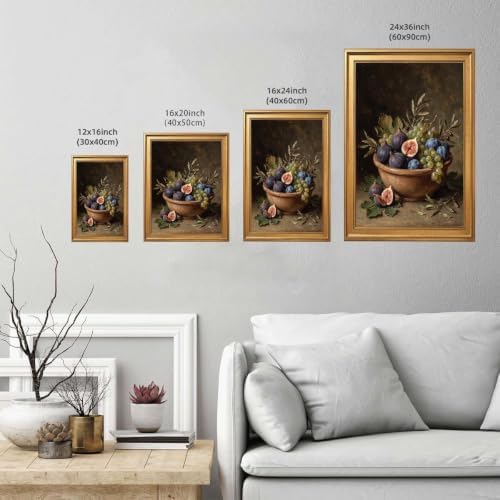 Gold Vintage Framed Still Life Fruit Wall Art, Classical Oil Painting - Image 3