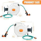100ft 1/2in Retractable Garden Hose Reel Wall Mount, Automatic Hose Reel with Hidden Handle And Slow Return System, Auto-Rewind Any Length Lock 180 Degree Swivel Green - Image 2
