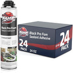 Kraken Bond Black Spray Waterfall Foam Sealant - (24x24oz) Expanding Polyurethane Pond Foam Sealer Black, UV Resistant Insulating Spray for Landscape & Exterior, Gun Use, Gun Not Included, 24 Pack by KRAKENBOND