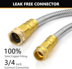 150 ft Garden Hose, Metal Water Hose 100 ft with 10 Function Nozzle & 3/4 Copper Fitting, Heavy Duty & Flexible, Kink Free & Lightweight for Yard, Outdoor, Lawn, Patio & Car - Image 3
