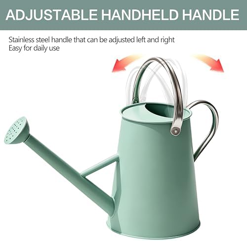 1.5 Gallon Metal Watering Can for Outdoor Plants, Watering Can, Cream Green - Image 4