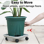 Rolling Plant Stand with Water Drawe, Bottom Watering Tray with Wheels - Image 4
