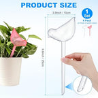 M METERXITY 6-Pack Plant Watering Globes, 9.8 Inch Plastic Bird Shape Self Watering Planter Insert for Indoor/Outdoor Pots, Self Water Devices Decorative Garden Stake [Transparent/Pink] - Image 3