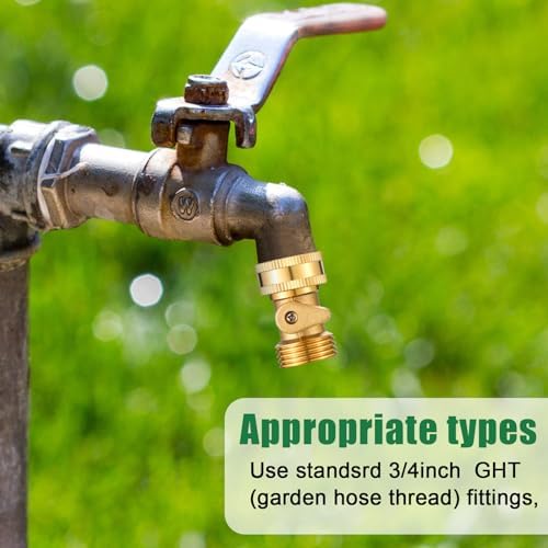 JaGely 10 Pack 3/4" Brass Garden Hose Shut Off Valve with Washers - Image 4