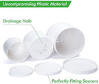 D'vine Dev 3-Pack Plastic Pots & Saucers, 6.5/8/10 in, White, 74-V-A-4 - Image 4
