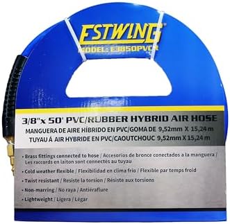 Estwing E3850PVCR 3/8" x 50' PVC/Rubber Hybrid Air Hose with 1/4" Brass Fittings, Blue (Pack of 4) - Image 6
