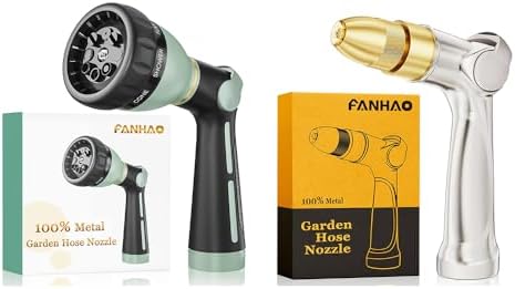 FANHAO Metal Water Hose Nozzle Sprayer+100% Metal Thumb Control Water Nozzle by FANHAO