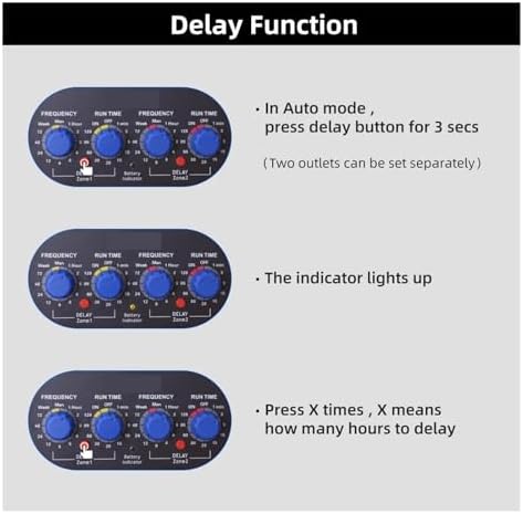 NURII Ball Valve Electronic Two Outlet Four Dials Water Timer, with Rain Sensor Hole Garden Irrigation System for Garden, Yard - Image 6