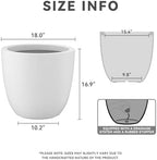 Kante 18" Dia Round Concrete Planter, Large Bowl Pot, White - Image 2