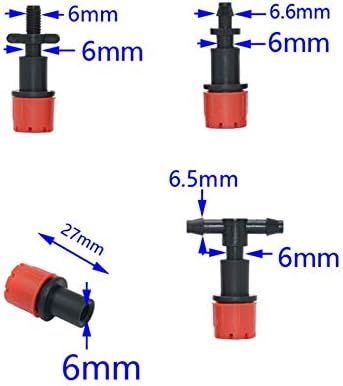 Quick Connect Garden Hose Adjustable Dripper With 6mm Hole, 1/4 Inch Three-way Threaded Connector With Barb, Micro Drip Irrigation, 200 Anti-clogging Drippers (Color : C) - Image 3